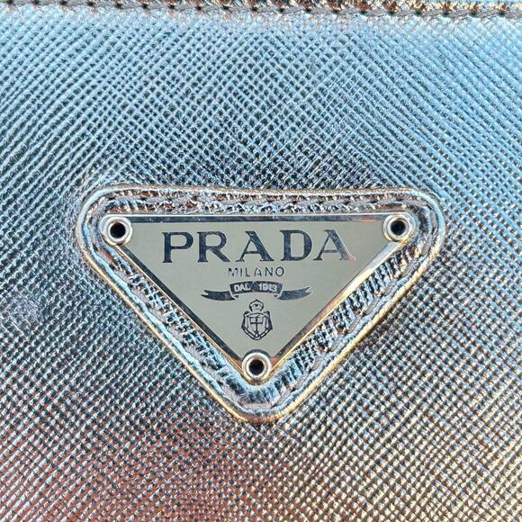 Vintage 90s Prada Metallic Silver Purse - Picture 2 of 8